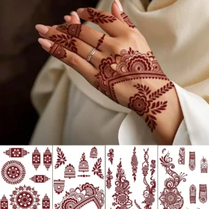 4 pcs tatouage henné floral