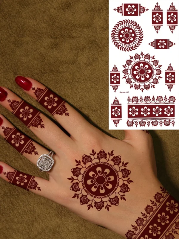4 pcs tatouage henné floral – Image 4