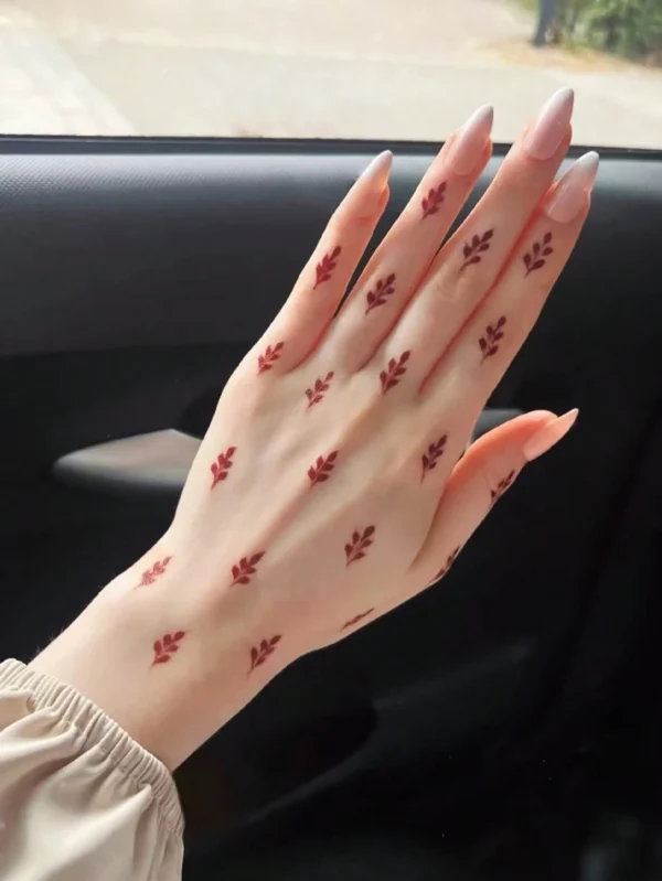 1 pc tatouage main rouge – Image 5