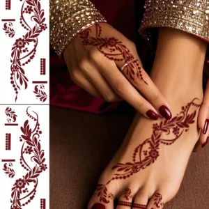 8 pcs tatouage floral main