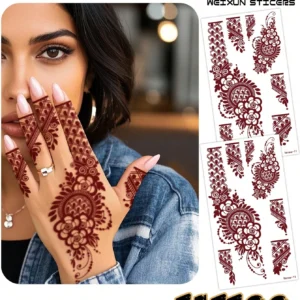 2 pcs tatouage mandala rouge