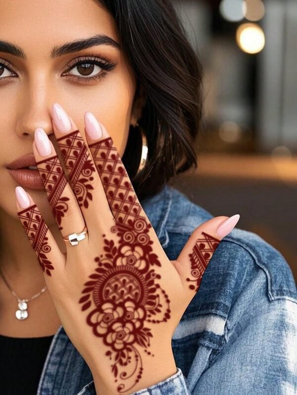 2 pcs tatouage mandala rouge – Image 3