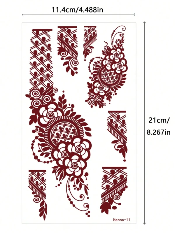 2 pcs tatouage mandala rouge – Image 5