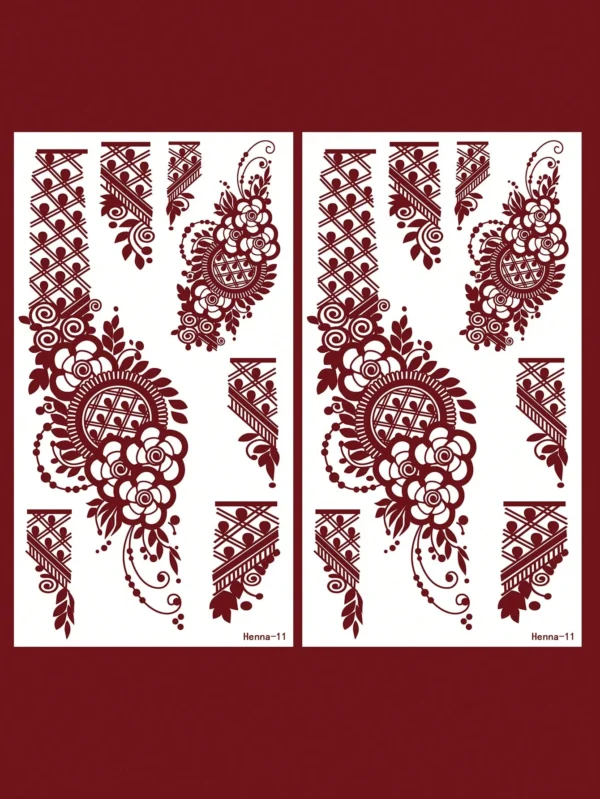2 pcs tatouage mandala rouge – Image 4