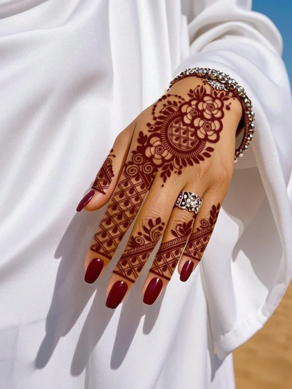 2 pcs tatouage mandala rouge – Image 2