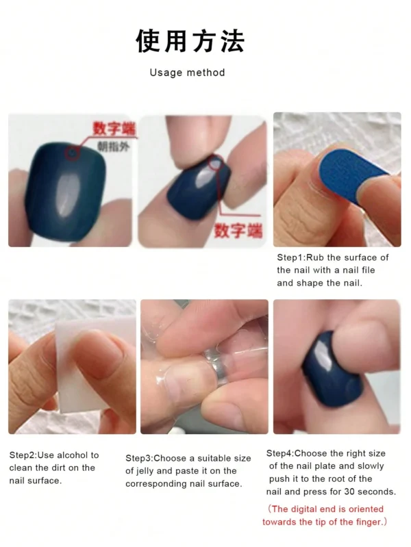24 pcs ongles courts rose – Image 6