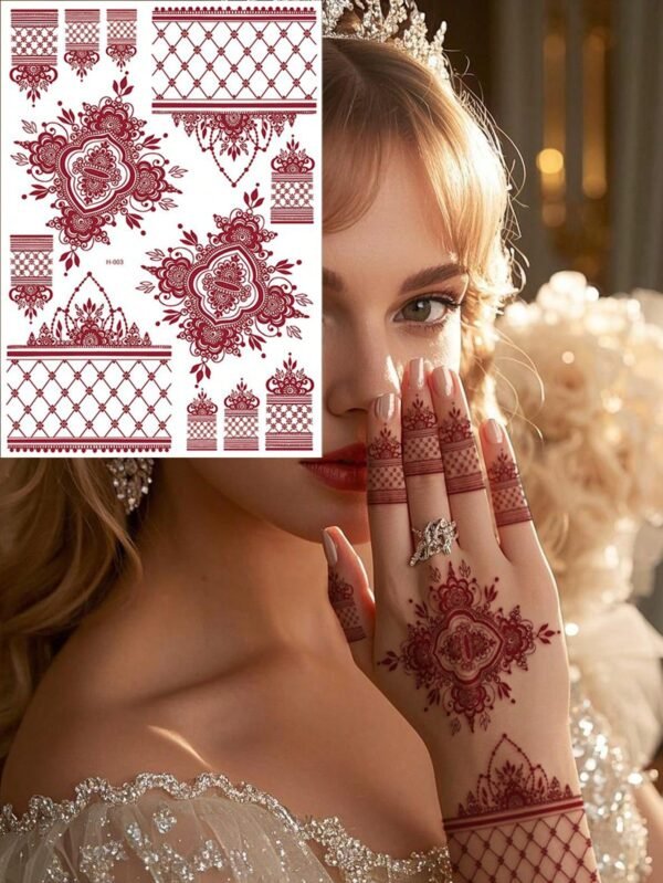 3 pcs tatouage henné rouge – Image 3