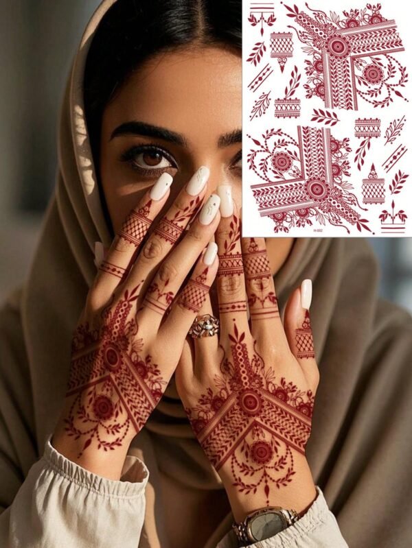 3 pcs tatouage henné rouge – Image 4