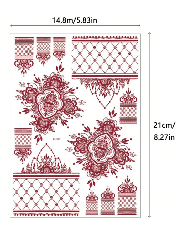3 pcs tatouage henné rouge – Image 5