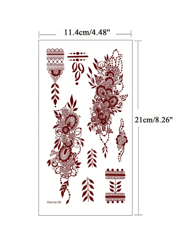 2 pcs tattoos henné fleurs – Image 3