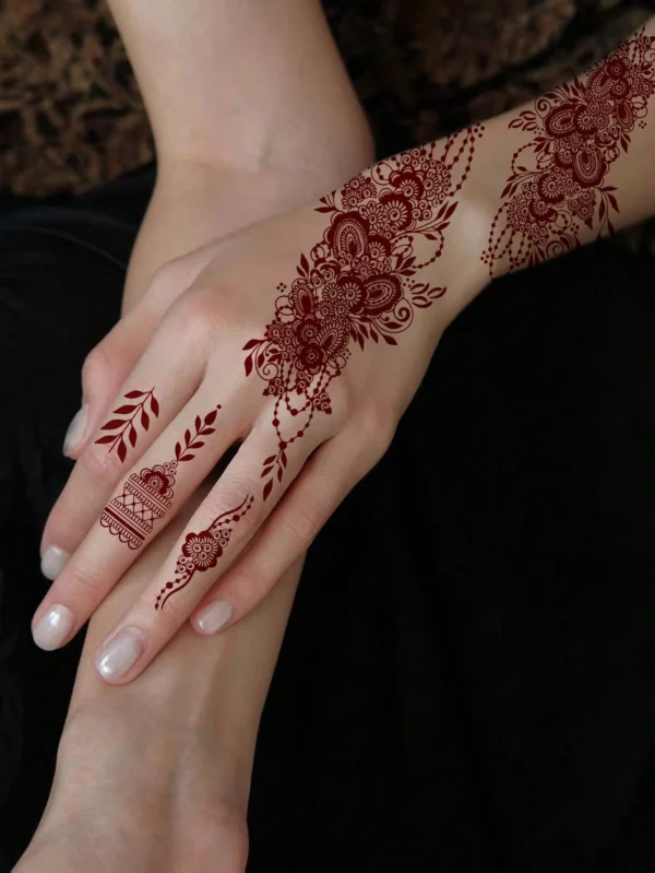 2 pcs tattoos henné fleurs – Image 2