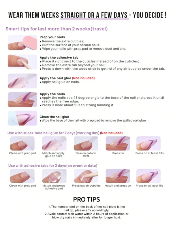 30 pcs faux ongles longs blanc mat – Image 7