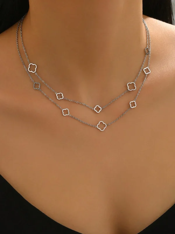 Collier trèfle chance double – Image 4