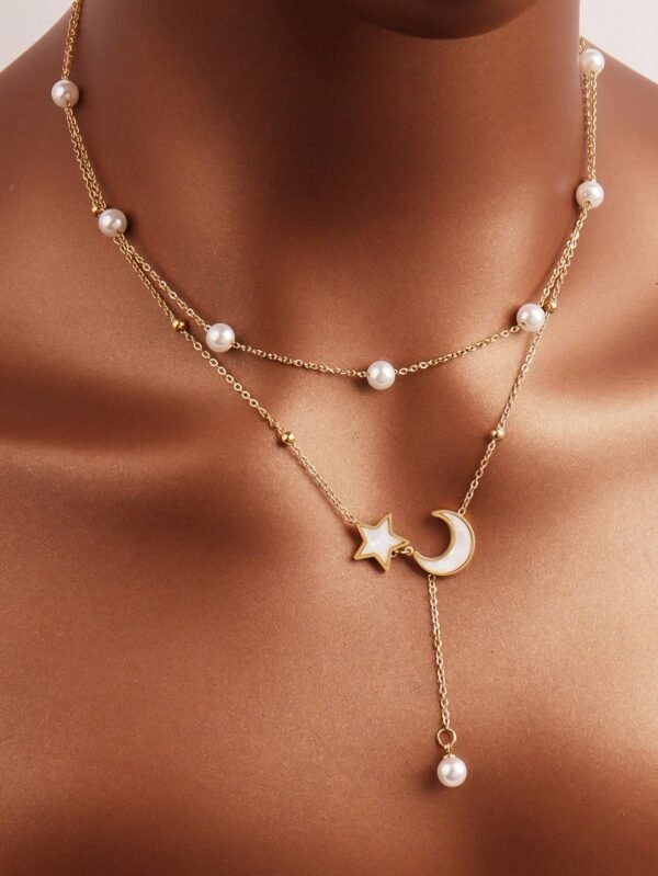 Collier Étoile Lune Perle – Image 3