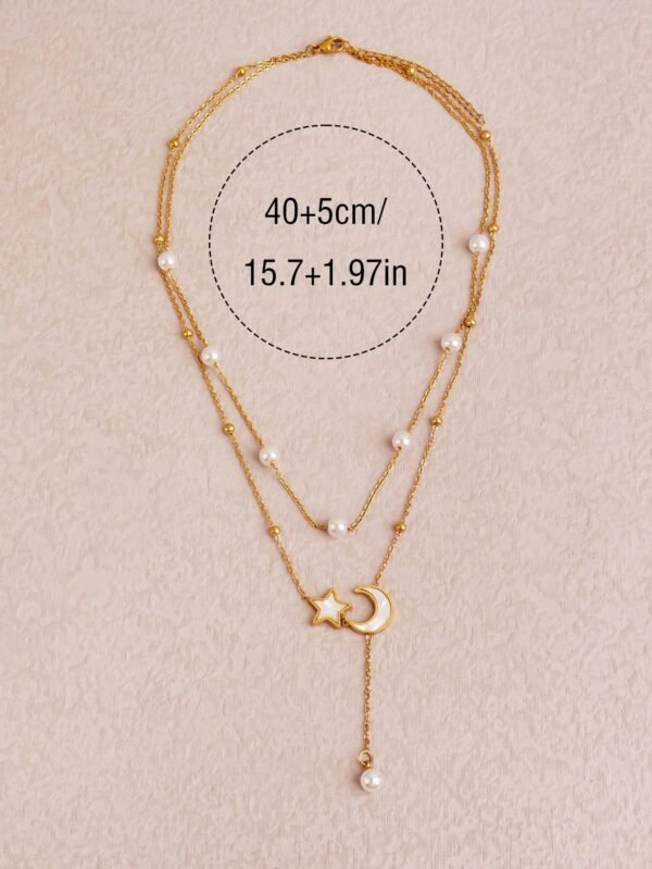 Collier Étoile Lune Perle – Image 4