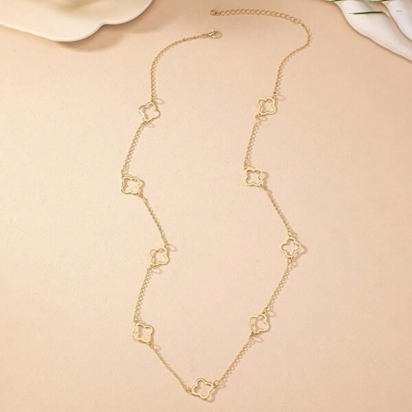 Collier Trèfle Métal Creux – Image 4