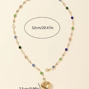 Collier Verre Cœur Pailleté