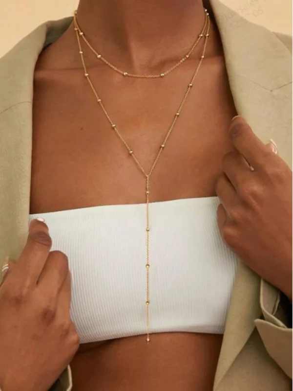 Collier Boule Double Chaîne