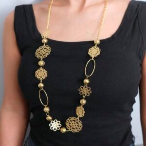 Collier Perles Fleur Rétro