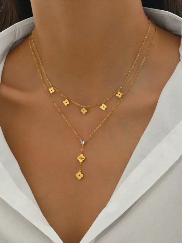 Collier Y Fleur Zircone – Image 5