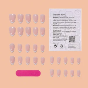 30 pcs ongles amande French classiques