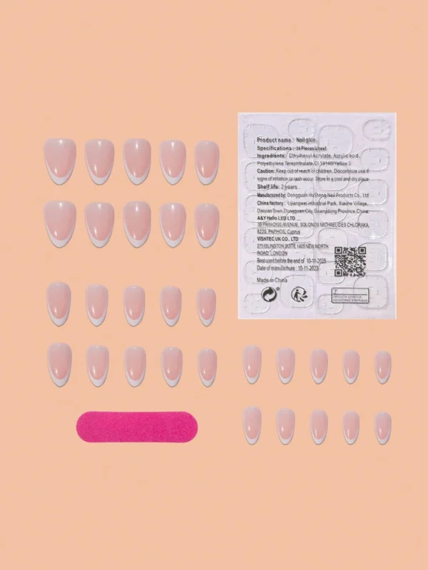 30 pcs ongles amande French classiques – Image 2