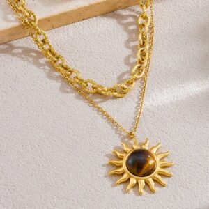 Collier Soleil Œil Tigre