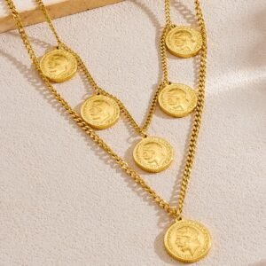 Collier Ptrait Rétro Inox