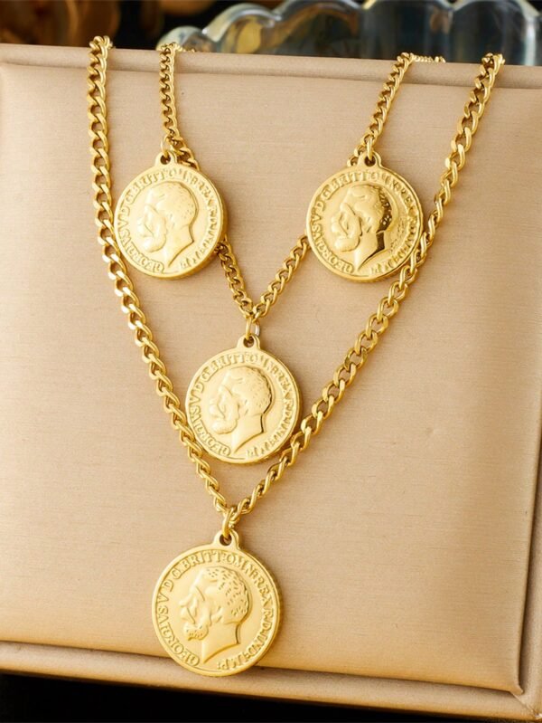Collier Ptrait Rétro Inox