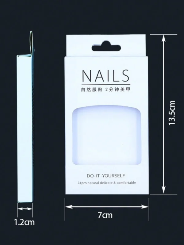 24 pcs ongles carrés nude dorés – Image 5