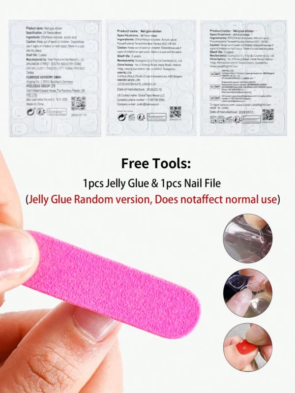 24 pcs ongles amande French 3D gel – Image 4