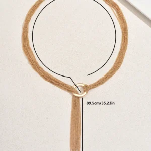 Collier Long Franges Cercle