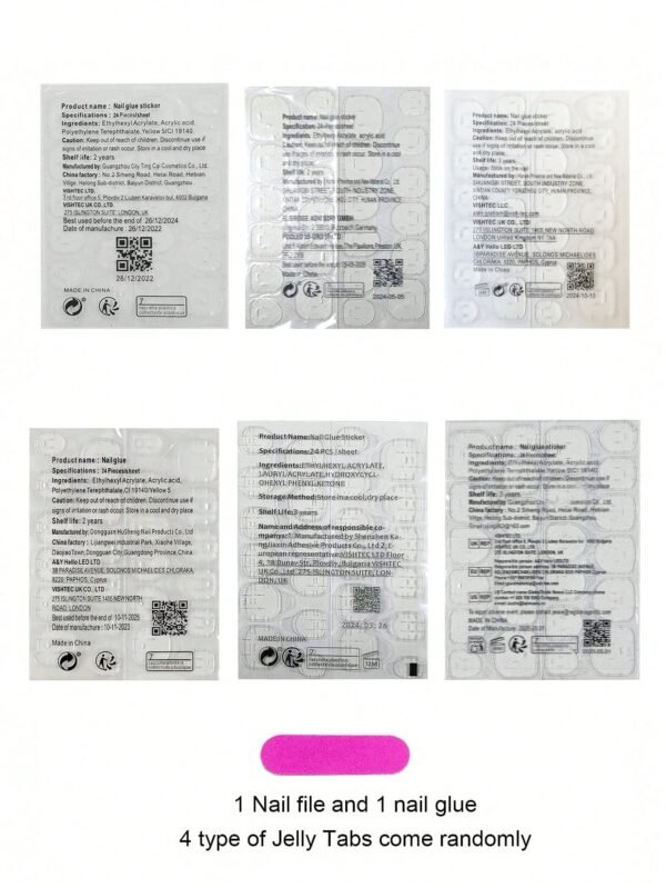 24 pcs ongles courts rose – Image 9