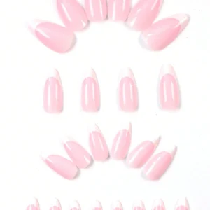 24 pcs ongles amande French blanc