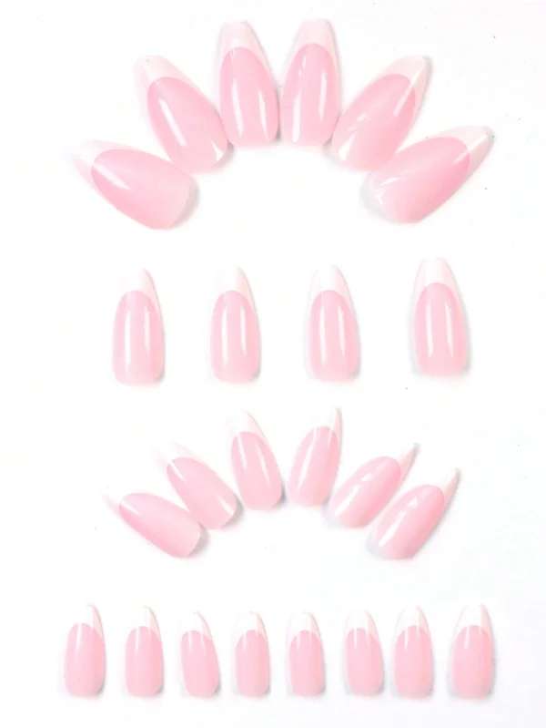 24 pcs ongles amande French blanc – Image 2