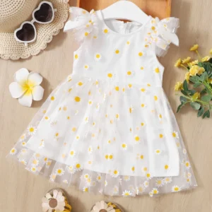 Robe manches papillon maille bébé