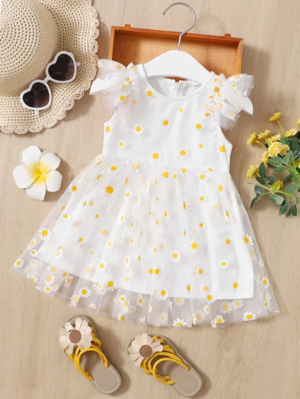 Robe manches papillon maille bébé