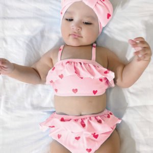 Maillot bain 2 pcs cœur