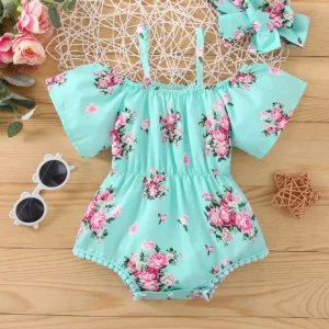 Body épaules nues fleuri + bandeau
