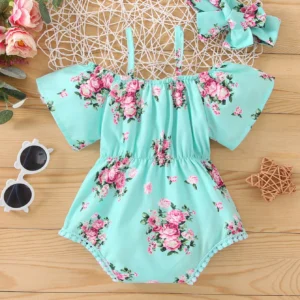 Body épaules nues fleuri + bandeau