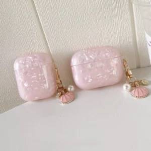 Coque coquillage rose AirPods