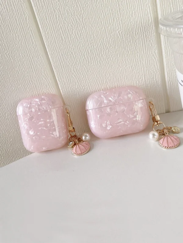 Coque coquillage rose AirPods