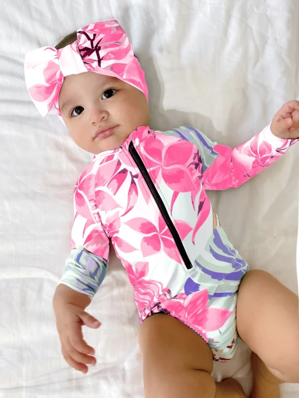 Maillot bain manches longues zip