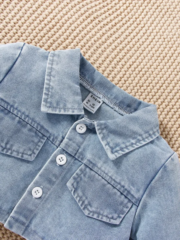 Veste jean + robe volants bébé – Image 4