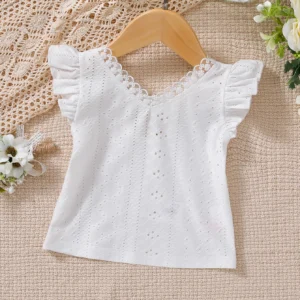 Top manches papillon dentelle bébé