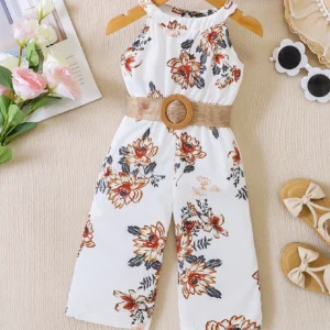 Combinaison col rond fleurs