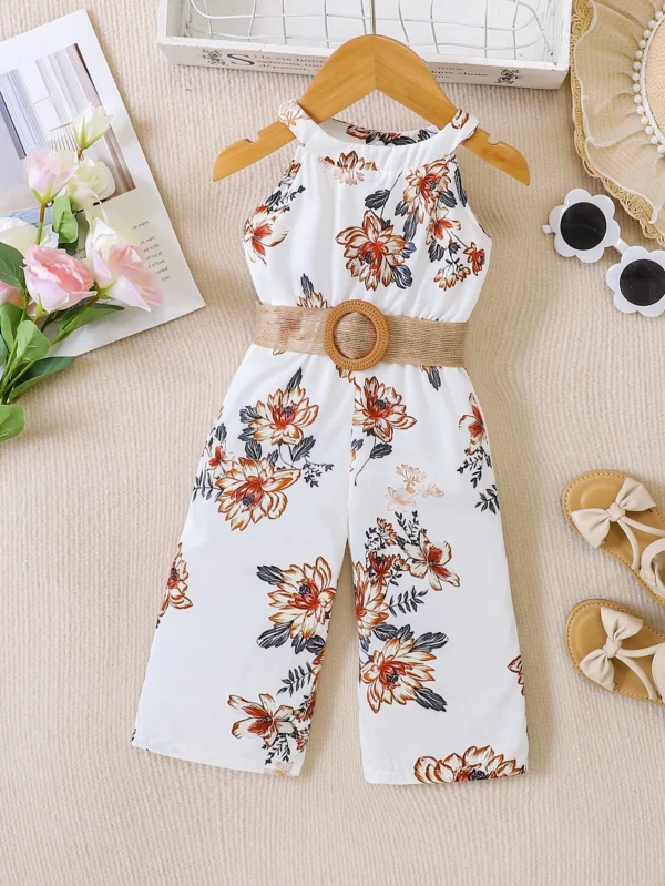 Combinaison col rond fleurs