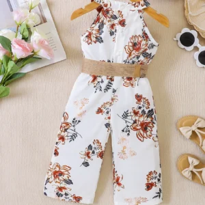 Combinaison col rond fleurs