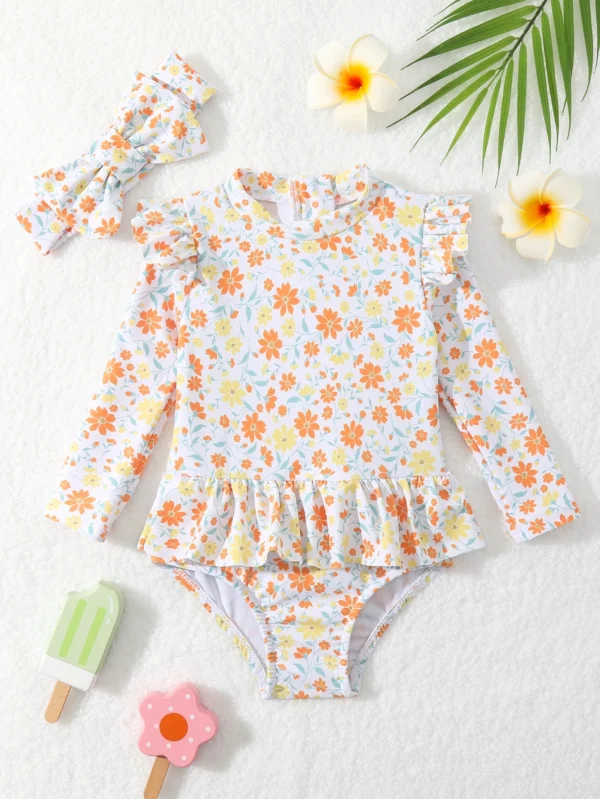 Maillot bain fleuri volants – Image 13