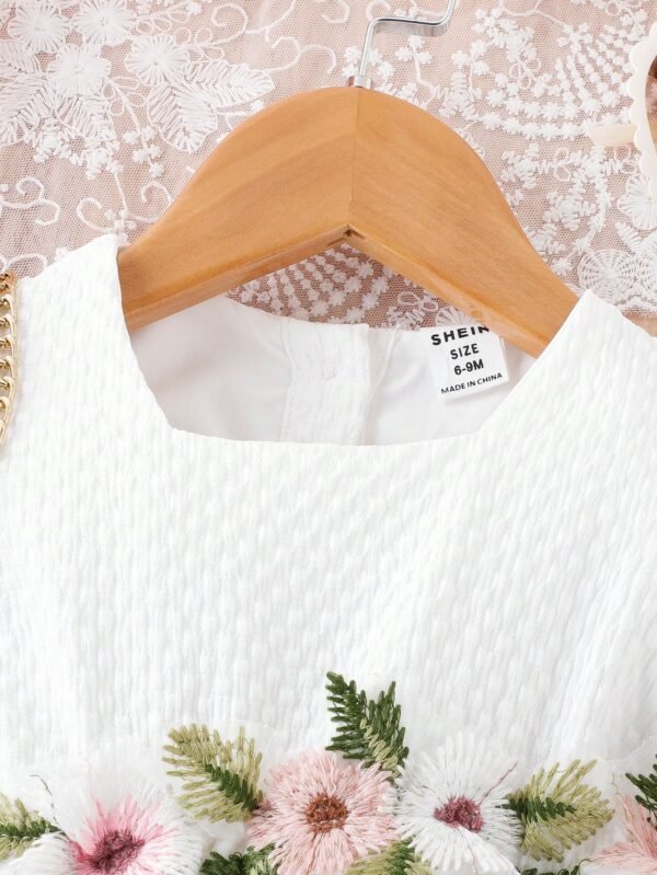 Robe manches bouffantes broderie – Image 6